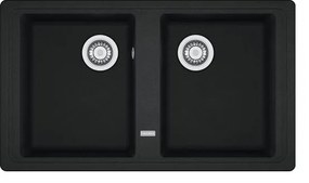 Lavello 2 vasche in fragranite nero FRANKE Malta L 86 x L 50 cm