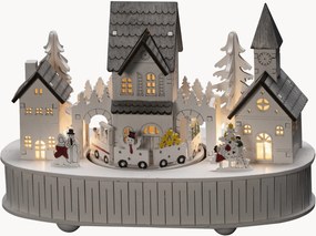 Decorazione natalizia a LED in legno di pioppo con funzione timer Houses & Church