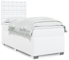 Giroletto A Molle Con Materasso Bianco 90x190 Cm İn Similpelle /
