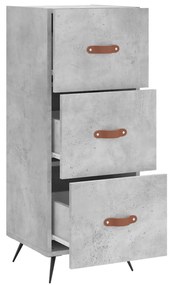 Credenza grigio cemento 34,5x34x90 cm in legno multistrato