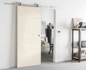 Porta scorrevole Oxford palissandro in mdf beige, L 93 x H 212 cm, con binario Ermes Reversibile