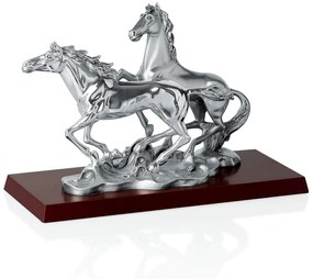 Statua “coppia cavalli al galoppo” h.21,5cm