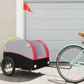 Rimorchio Da Bici Nero E Rosso 45 Kg İn Ferro /