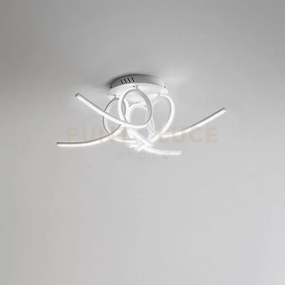 Tosca p/4 plafoniera led 3000k 3200lm 60w alluminio e silicone d.23...