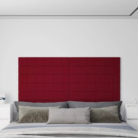 Pannelli Murali 12 Pz Rosso Vino 90x15 Cm Velluto 1,62 M² /
