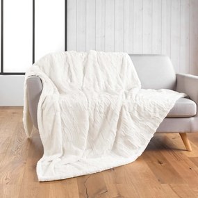 Coperta color crema in micropile 180x220 cm Foxy – douceur d'intérieur