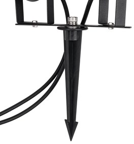 Faretto da giardino nero con cavo e spina, 2 luci IP65 - Basic