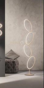 Piantana a led rice oro 3000k 1900lm 38w dimmerabile h.166cm