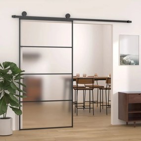 Porta Scorrevole İn Vetro Esg E Alluminio 102,5x205 Cm Nera /