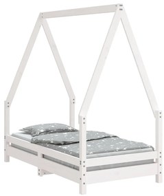 Giroletto per bambini bianco 70x140cm in legno massello di pino