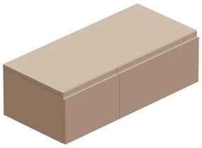 Mobile da bagno sotto lavabo Step taupe opaco L 100.3 x H 30 x P 46 cm 2 cassetti, lavabo non incluso