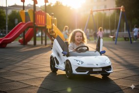 Macchina Elettrica per Bambini 12V con Licenza Lamborghini Aventador SVJ Small Bianca...