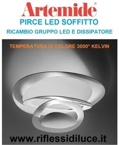 Artemide gruppo cob led 3000° Kelvin e dissipatore ricambio Pirce led