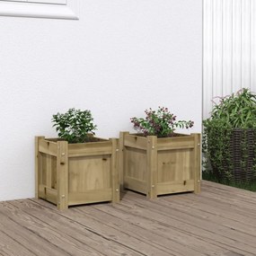 Fioriere Da Giardino 2 Pz İn Legno Di Pino Impregnato /