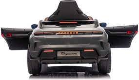 Macchina Elettrica per Bambini Porsche Taycan Turbo S 12V con Telecomando Bluetooth Luci LED e Tappetini Nero...