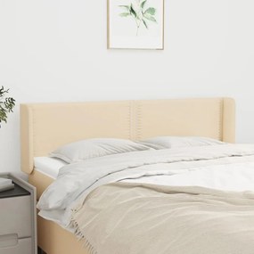 Testiera Ad Orecchio Crema 147x16x78/88 Cm İn Tessuto /