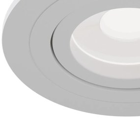 Faretto Da Incasso Moderno Atom Tondo Alluminio Bianco 1 Luce