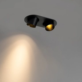 Faretto da incasso rotondo nero orientabile GU10 35 mm 2 luci - Installa