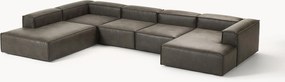 Divano XL componibile in pelle Lennon