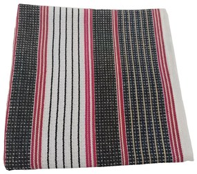 Asciugamano goffrato/lavorato a mano bianco e nero in cotone 50x100 cm – JAHU collections