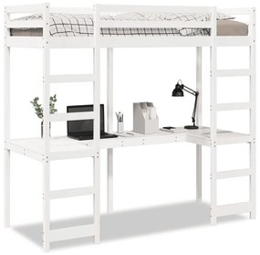 Giroletto Soppalco Senza Materasso Bianco 80x200cm Legno Pino /