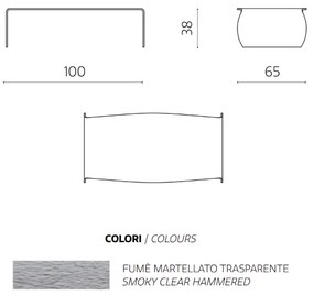Tavolino salotto in vetro temperato effetto martellato fumč PLINIO