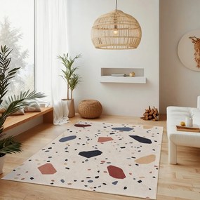 Tappeto color crema lavabile 60x100 cm Cracked Terrazzo – Mila Home