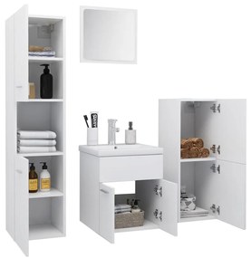 Set mobili da bagno bianco in truciolato