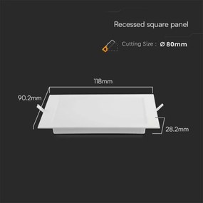 Lampada LED da incasso LED/3W/230V 9x9 cm 6500K bianco