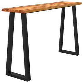 Tavolo consolle bordi vivi 140x40x80 cm legno massello acacia