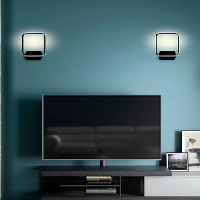 Applique LED moderno Jody nero IP20, luce bianco naturale 600 lumen, NOVECENTO