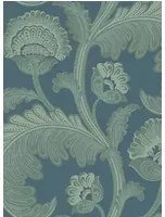 Cole & Son Carta da parati Fanfare Flock - Duck Egg on Dark Petrol