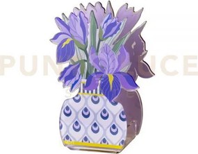 Mini profumatore iris  in cristallo acrilico decorato viola fragran...
