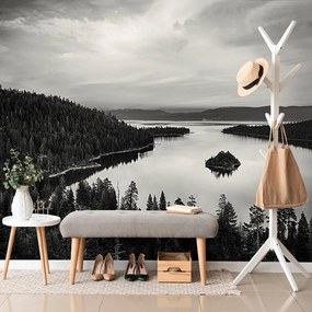 Fotomurale – Sera al lago in bianco e nero