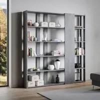 Libreria Moderna 5 Ripiani 178x36x204 cm in nobilitato Grigio