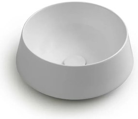 Lavabo da appoggio in ceramica bianco lucido tondo 42 cm Aris