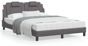 Letto con Materasso Grigio 120x200 cm in Similpelle