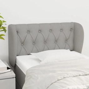 Testiera Ad Orecchio Grigio Chiaro 83x23x78/88 Cm İn Tessuto /