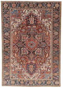 Heriz Tappeto 360x250 Rosso (Iran) Annodato A Mano