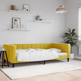 Letto Da Giorno Giallo 100x200 Cm İn Velluto /