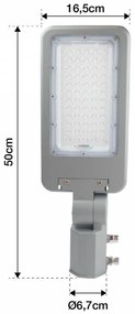 Armatura Stradale LED 65W, 170lm/W, Programmabile, 1-10V, Classe II - PHILIPS Xitanium Colore Bianco Freddo 5.000K