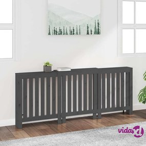 vidaXL Copertura Termosifone Grigia 210x21x85 cm Legno Massello Pino