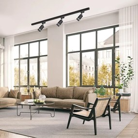 Faretto per sistema a binario monofase PIPE 1xGU10/10W/230V nero