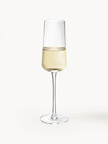Flute per champagne fatti a mano con struttura millerighe Cami, set da 4