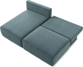 Divano angolare turchese allungabile/con contenitore (con penisola a sinistra) Kalena – Makamii