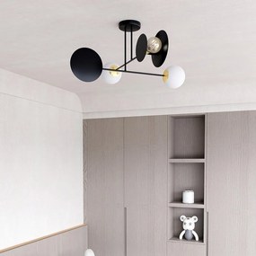 Plafoniera Moderna Inari Acciaio Nero 2 Luci E27 Ip20