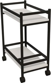 Carrello Portavivande Stile Industrial 60x34x76 Will Bianco