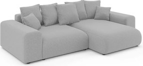 Divano angolare grigio chiaro allungabile/con contenitore (con composizione variabile) Luma – Ropez