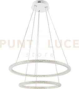 Lampadario a sospensione led bryant bianca 50w 6640lm 3000k 60 e 40...