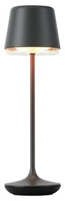 Lampada da tavolo nera con LED IP65 ricaricabile con stazione di ricarica - Treble